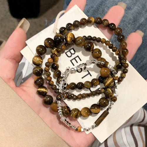 Natural Tiger's Eye Double-Layer Bracelet